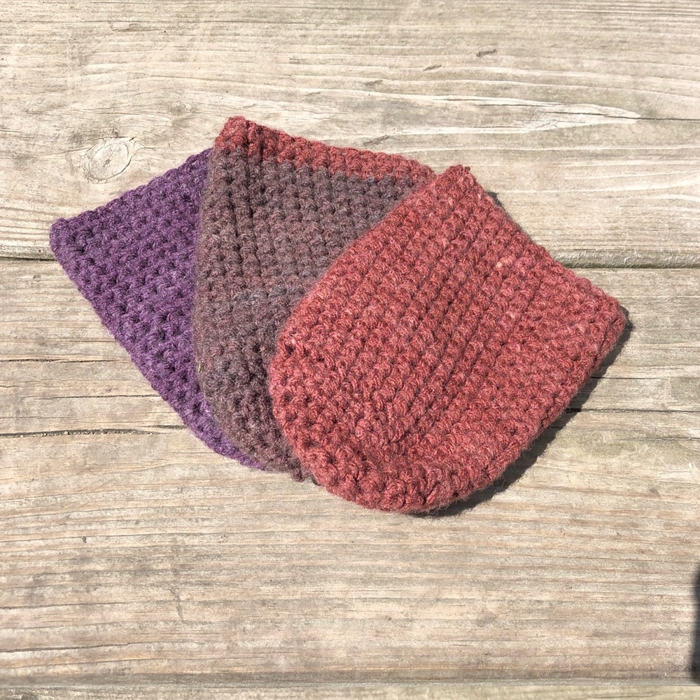 Lot of 3 handmade coozies for any beverage!